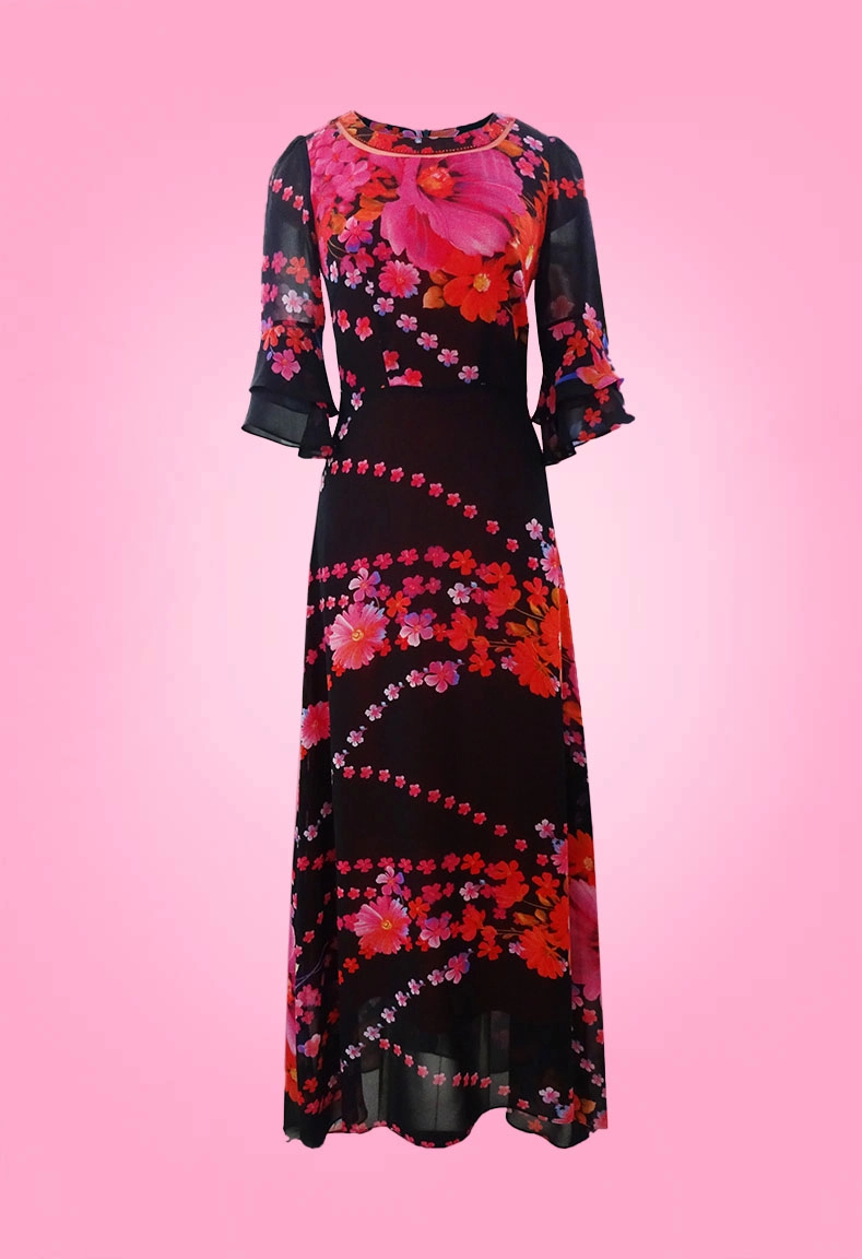 Đầm maxi phối lưới