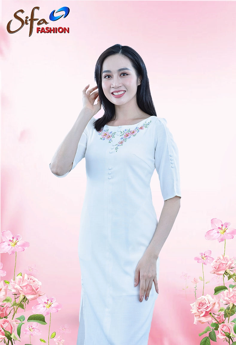 Đầm line vẽ