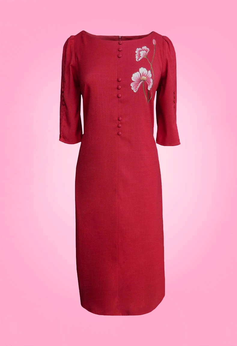 Đầm cổ thuyền tay lỡ kết nút