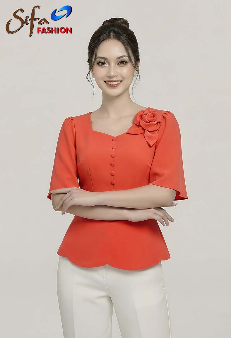 Áo cổ vuông tim